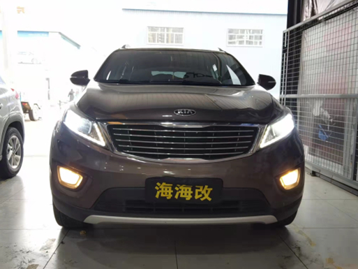 车灯升级：起亚智跑升级led双光透镜